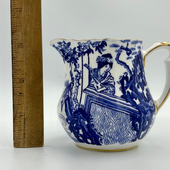 Blue & White Royal Crown Derby XII Mikado Mini Creamer - Repair - Picture 12 of 14